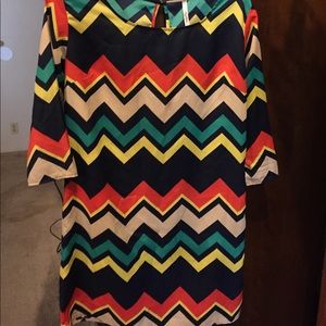 Colorful chevron dress